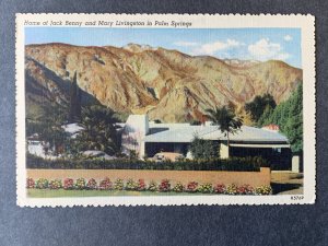 Home Of Mr. & Mrs. Jack Benny In Palm Springs CA Linen Postcard H1159080954