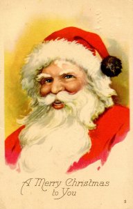 Greeting - Christmas, Santa Claus   (red)