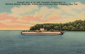 Vintage Postcard 1930's Roosevelt Ferry of the Lake Champlain Transportation Co.