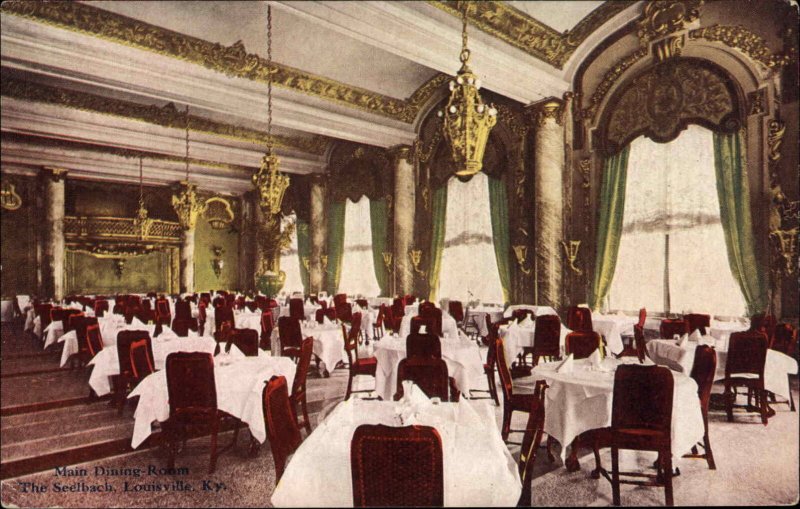 LOUISVILLE KY The Seelbach Main Dining Room c1910 Postcard