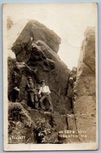 c1910's Men On Knob Hill Ironton Missouri MO Elliott RPPC Photo Antique Postcard