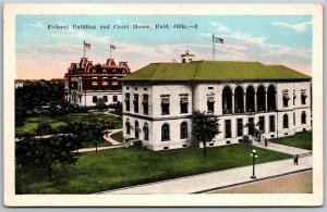 Vtg Enid Oklahoma OK Federal Building & Court House 1920s View Old Postcard