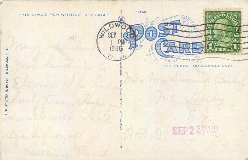 Ocean surf Wildwood by the Sea postcard