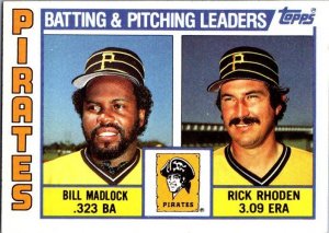 1984 Topps Baseball Card Bill Madlock Rick Rhoden Pittsburgh Pirates sk3579