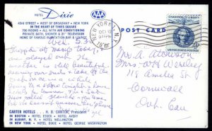 NEW YORK CITY Hotel Dixie $50. Fare to Europe SHIP 43rd Street Advertise pm1960