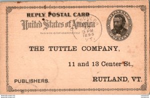 US Postal stationery 1c Randolph VT to Tuttle Rutland VT 1896