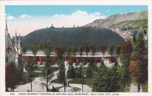 Utah Salt Lake City Great Mormon Tabernacle and Sea Gull Monument Curteich