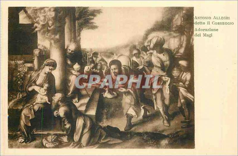 Postcard Old Antonio Allegri detto it Correggio Adoration Magi