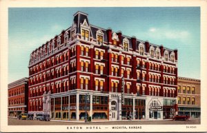 Linen Postcard Eaton Hotel in Wichita, Kansas