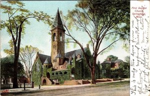 First Baptist Church Springfield Mass Robbins Bros. 1910 Postcard Vintage PM 