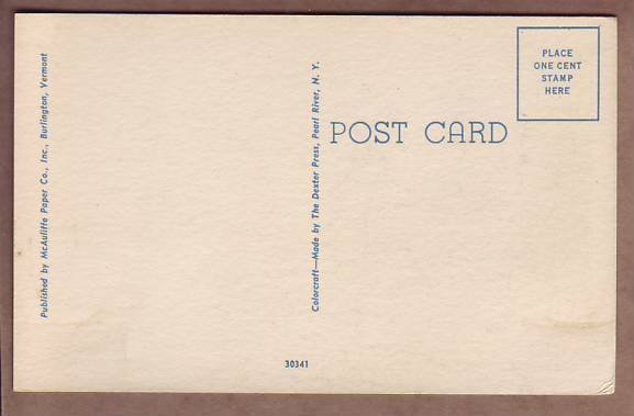 Lake Champlain Burlington VT Vermont Postcard