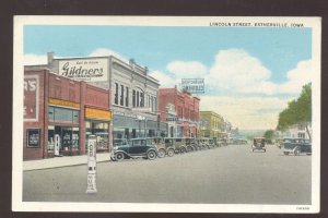 ESTHERVILLE IOWA DOWNTOWN LINCOLN STREET SCENE VINTAGE POSTCARD