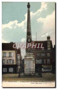 Postcard Old Chartres Column elitee has the Memory of Marceau (Marceau Place)