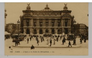 France - Paris. Opera House & the Metro Station, Street Scene