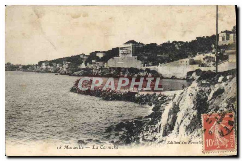 Old Postcard Marseille The Corniche