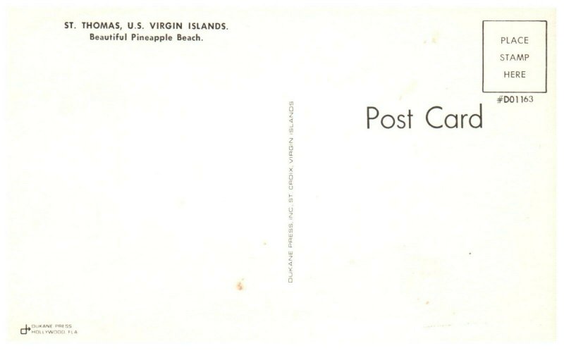 Pineapple Beach St. Thomas Virgin Islands Postcard PC1304