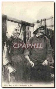 Postcard Old Fishing Sea Wolf and his wife