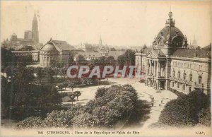 Postcard Old Strasbourg Place de la Republique and Palais du Rhin