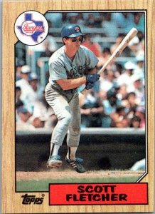 1987 Topps Baseball Card Scott Fletcher Texas Rangers sk3489