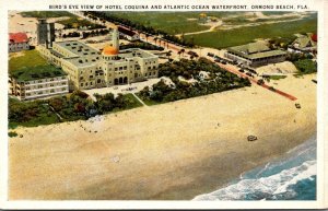 Florida Ormond Beach Birds Eye View Of Coquina Hotel and Atlantic Ocean Water...