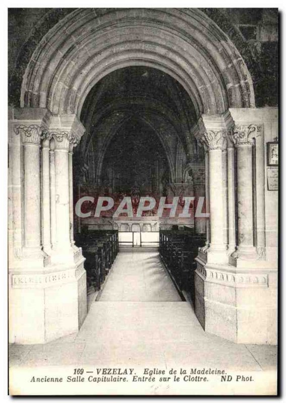 Old Postcard Vezelay Madeleine Church The Cloister and Chapterhouse Room Entr...