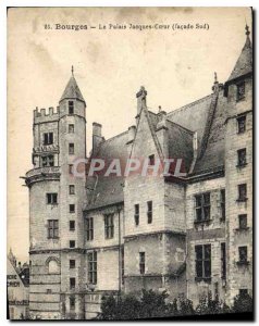 Old Postcard Bourges Palais Jacques frontage South Heart