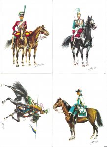 Horses. Spanish Army 1700s/1800s soldiers Modern Spanish, artist aigned PC