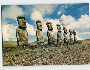 Postcard Monument Of The Seven Moais, Ahu Akivi, Valparaíso, Chile