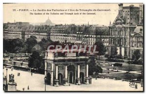 Postcard Old Paris the Tuileries Gardens and the Arc de Triomphe du Carrousel