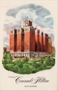 Chicago IL The Conrad Hilton Hotel Advertising Unused Postcard G75