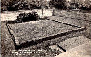 RPPC Cabin Site Abraham Lincoln's Boyhood Home Indiana Real Photo Postcard