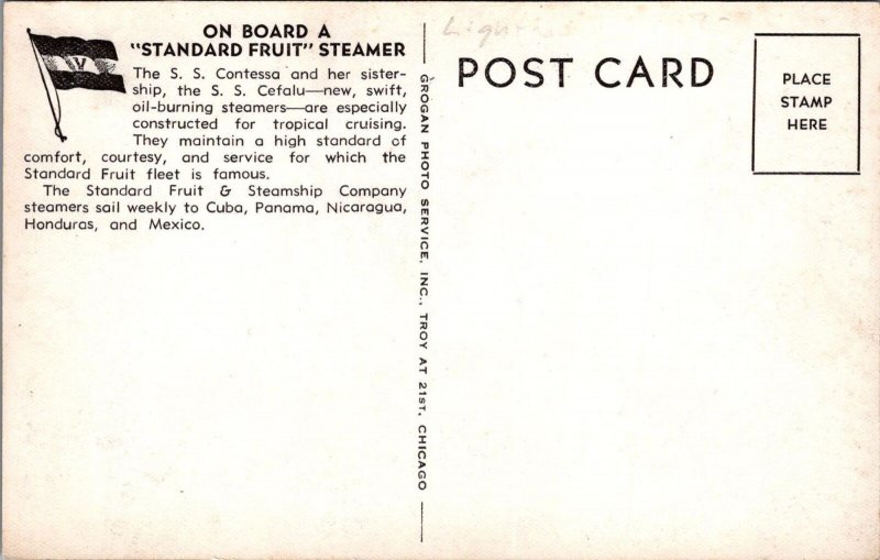 RPPC Postcard On Board a Standard Fruit Steamer SS contessa +  SS Cefalu