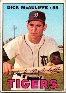 1967 Topps Baseball Card Dick McAuliffe Detroit Tigers sk2278