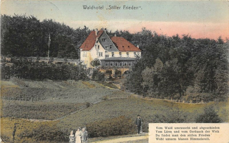 Bielefeld Germany 1910 Postcard Waldhotel Stiller Frieden Posted to USA