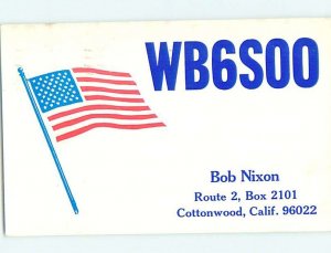 Pre-1980 RADIO CARD - Cottonwood - Near Redding & Chico & Sacramento CA AH2407