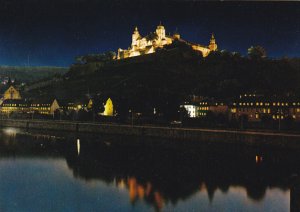 Germany Wuerzburg Festung Marienberg bei Nacht