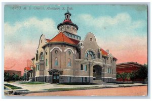 c1911 Methodical Episcopal Church Building Tower Aberdeen South Dakota Postcard