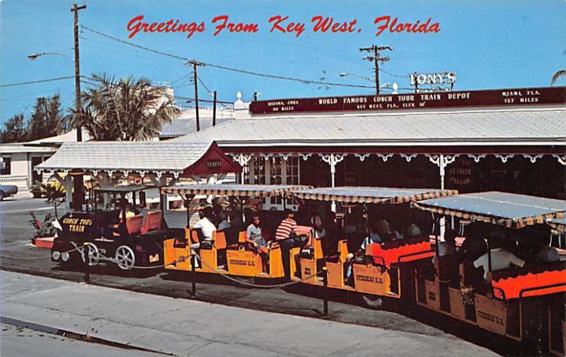 Greetings From Key West Conch Train Station - Key West, Florida FL  