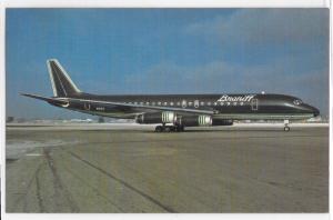 Braniff International Airlines Dk Blue Teal White Livery DC-8-62 Ground Postcard