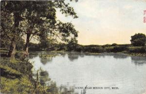 Minden City Michigan~A Quiet River Scene~Sanilac County~c1910 Postcard