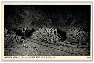 c1940's Interior View Avery Salt Mines New Iberia Louisiana LA Unposted Postcard