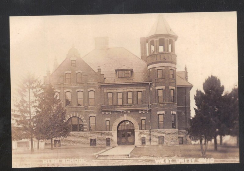 Foto Real West Unity Ohio Escuela Secundaria edificio postal copia 