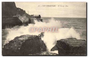 Postcard Old San Sebastian El Rompe Olas