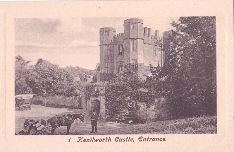 1907-15 KENILWORTH Castle Entrance Horse Warwickshire England UK German Postcard