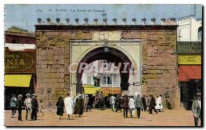 Old Postcard Tunisia Tunis Porte De France