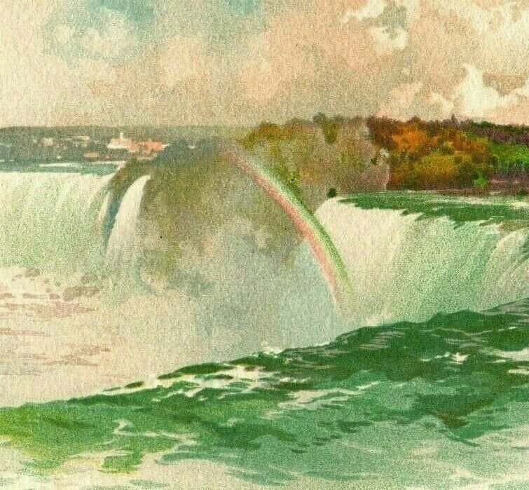 1880's90's Clark's ONT Spool Cotton Thread Niagara Falls Rainbow Fab