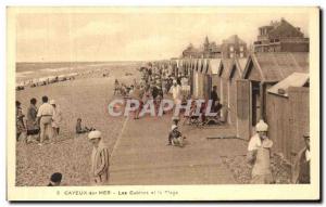 Old Postcard Cayeux sur Mer Cabins and Beach