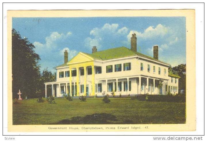 Gov House,Charlottetown,Prince Edward Island,Canada,30-50s