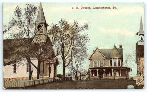 Postcard PA Linglestown United Brethren UB Church 1915 View F05