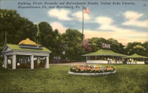 Hummelstown Pennsylvania Indian Echo Caverns Picnic c1930-50s Vintage Postcard